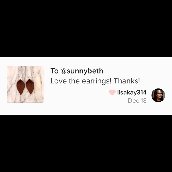 Brown - Real Leather - Colorado Leaf Earrings - Picture 6 of 6